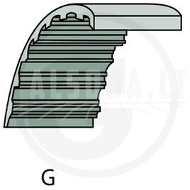 GRANIT by PIX Dantytas diržas
G tipas, 856-S8M-12 Modeliams: Park 105 Combi