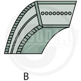 GRANIT by PIX Trapecinis V formos diržas
B tipas  12.7 x 2426 Modeliams: 31700, 38600, 38700, 40600, 40700, 42800, 46800