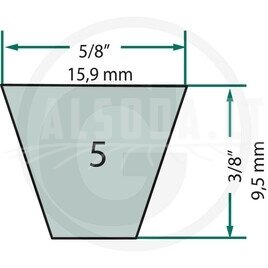 Iseki by PIX Trapecinis V formos diržas
A tipas  15,9 x 965 LA, 896 Li Modeliams: KC 450 F 3