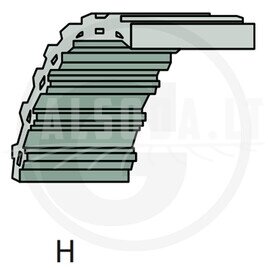 Optibelt Dvigubas dantytas diržas
H tipas Modeliams: MV-100, MVE-HD 100, MVE-HH 100