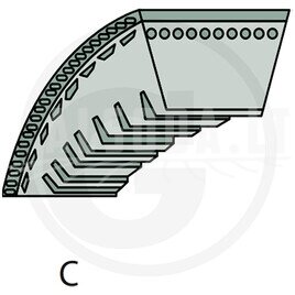 Optibelt V-diržasC tipas x10 x 1128LD, 1106LI, 1144LA Modeliams: ES 23, ES 25, LB 23, LB 25, NS 23, NS 25, PB 23, PB 25, S 26